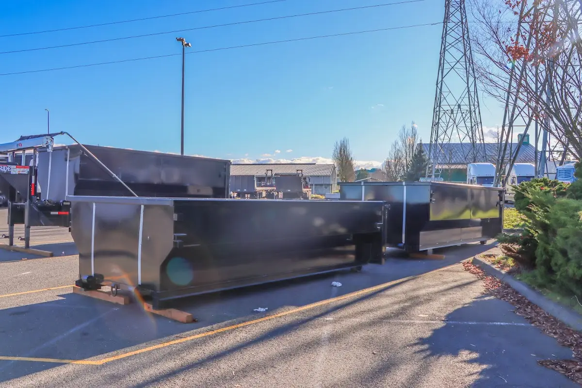 Roll-off dumpster ready for waste disposal at job site for 4 Yard Dumpster Rental in Lawton